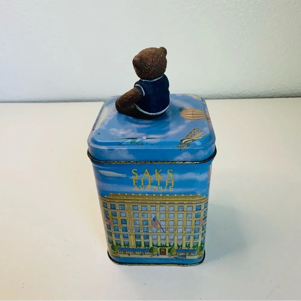 Saks Fifth Avenue‎ Vintage Teddy Bear Tin 6x3x3